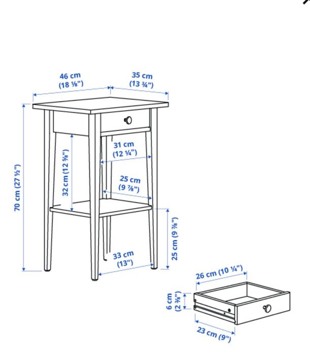 Szagla nocna hemnes ikea