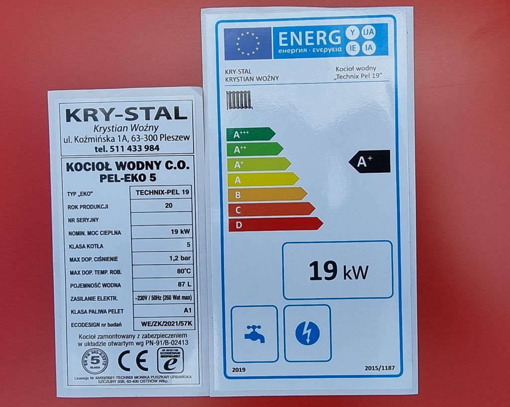 Kocioł piec Technix z podajnik na pellet 5 klasa Pleszew 19kW 160m2