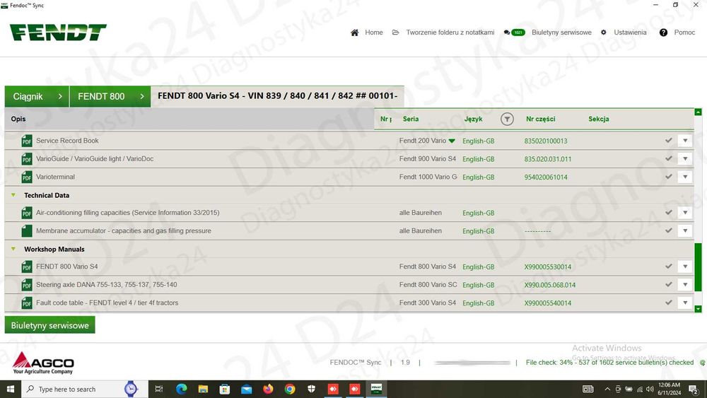 KATALOG Fendoc Sync Maszyny Rolnicze Fendt Serwisówki FULL PAKIET top