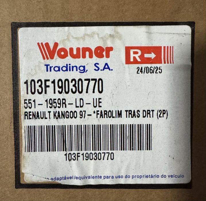 Farolim tras direito renault kangoo