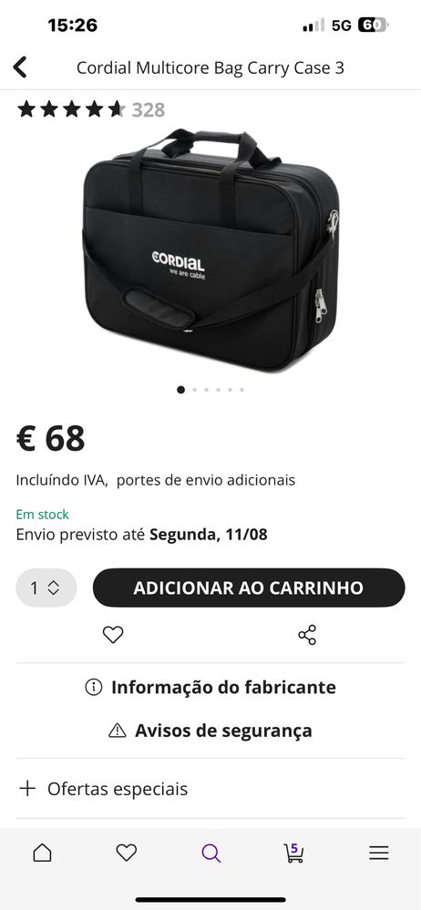 Cordial multicabo bolsa