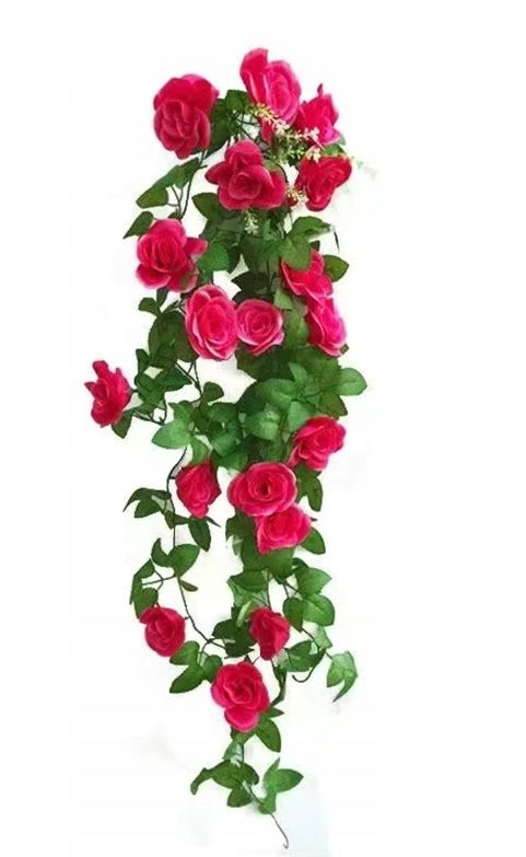 Kwitnąca Róża Sztuczne Kwiaty Zwisające Girlanda