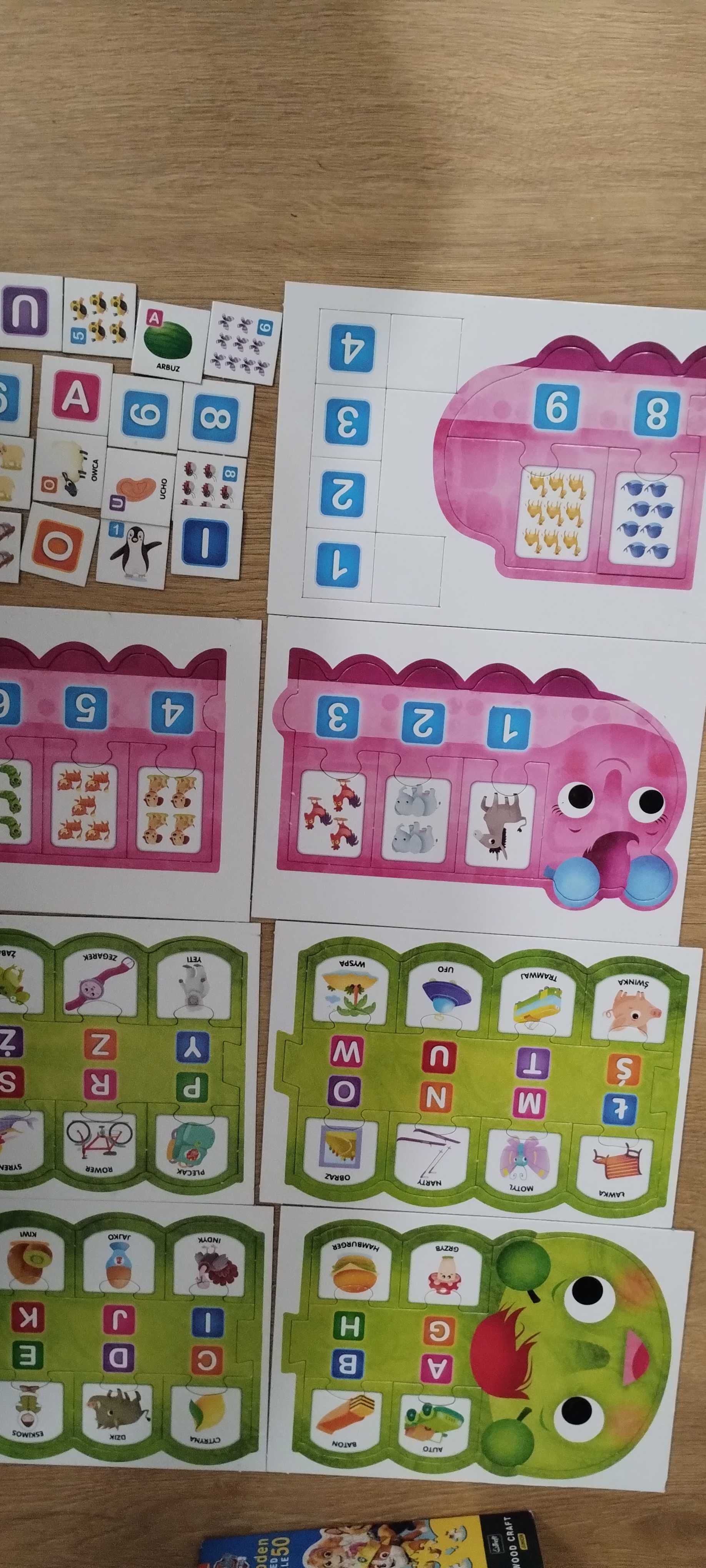 10 gier edukacyjnych i puzzli stan jak nowe