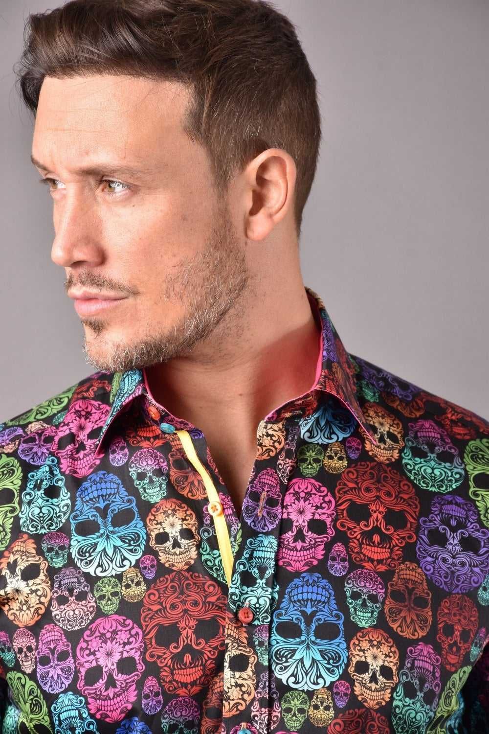 Мужская рубашка Claudio Lugli Bright Skulls.
