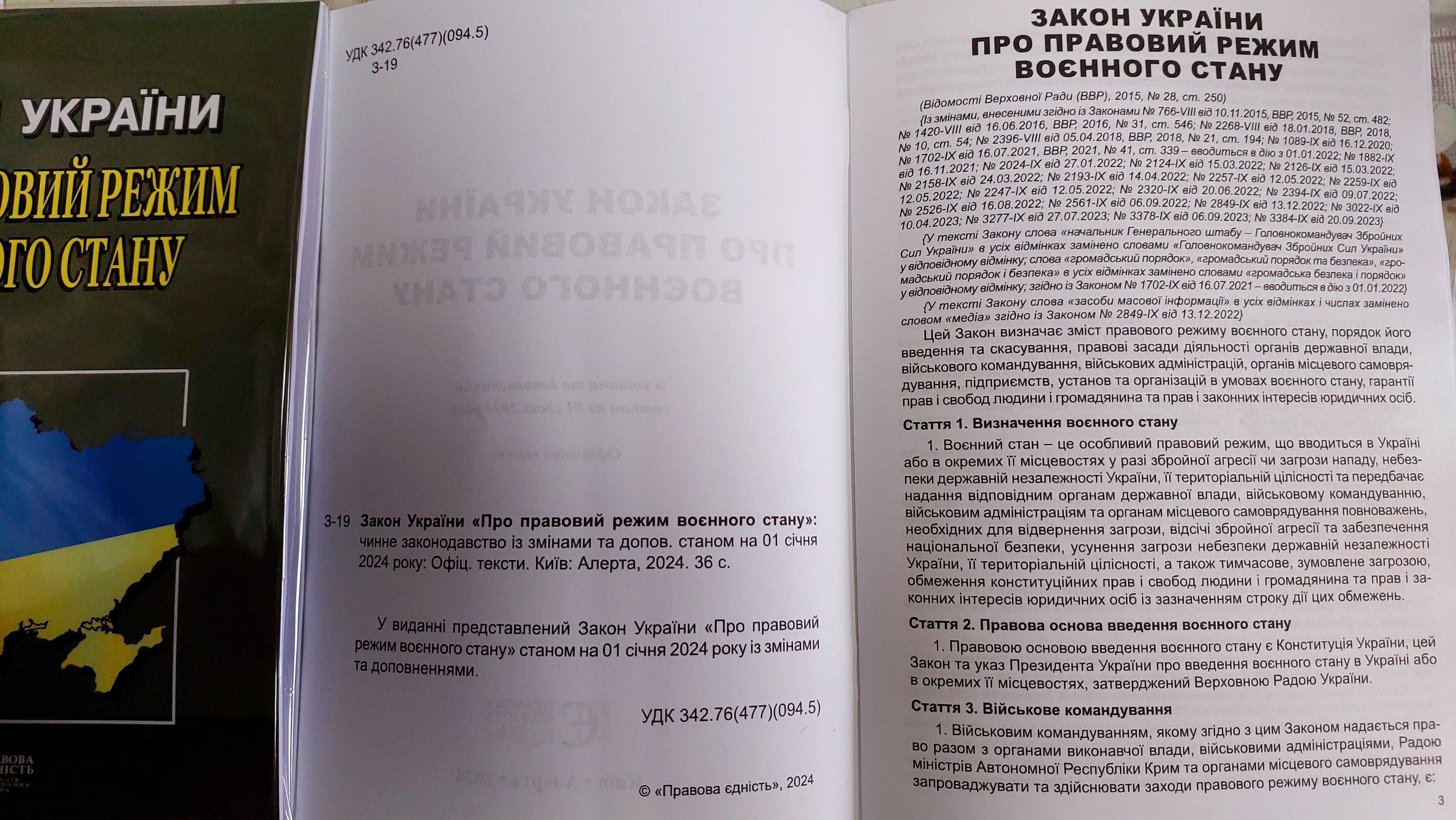 Закон України Про правовий режим воєнного стану Алерта 2024