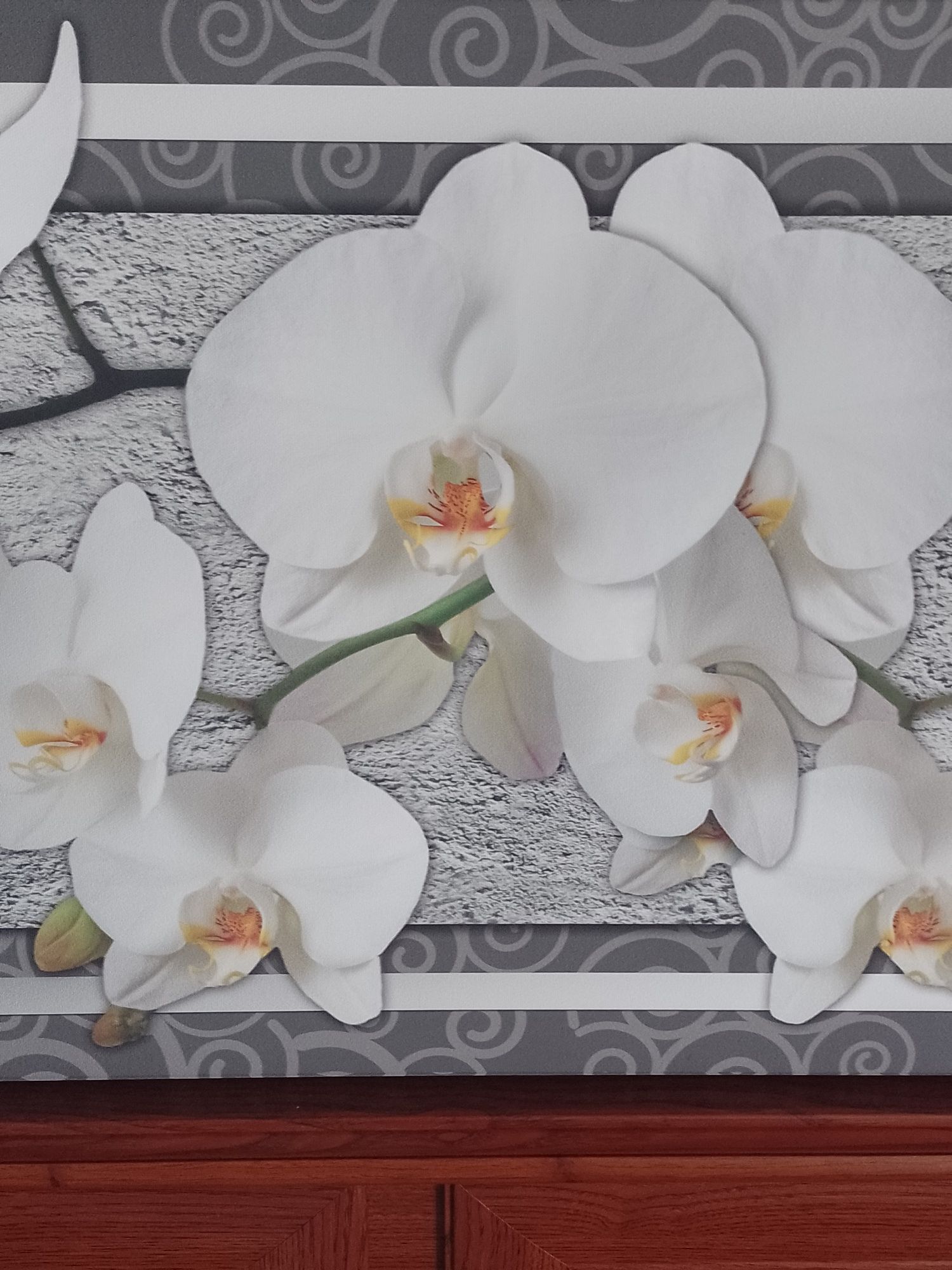 Obraz kwiaty orchidea 3 D 145x45