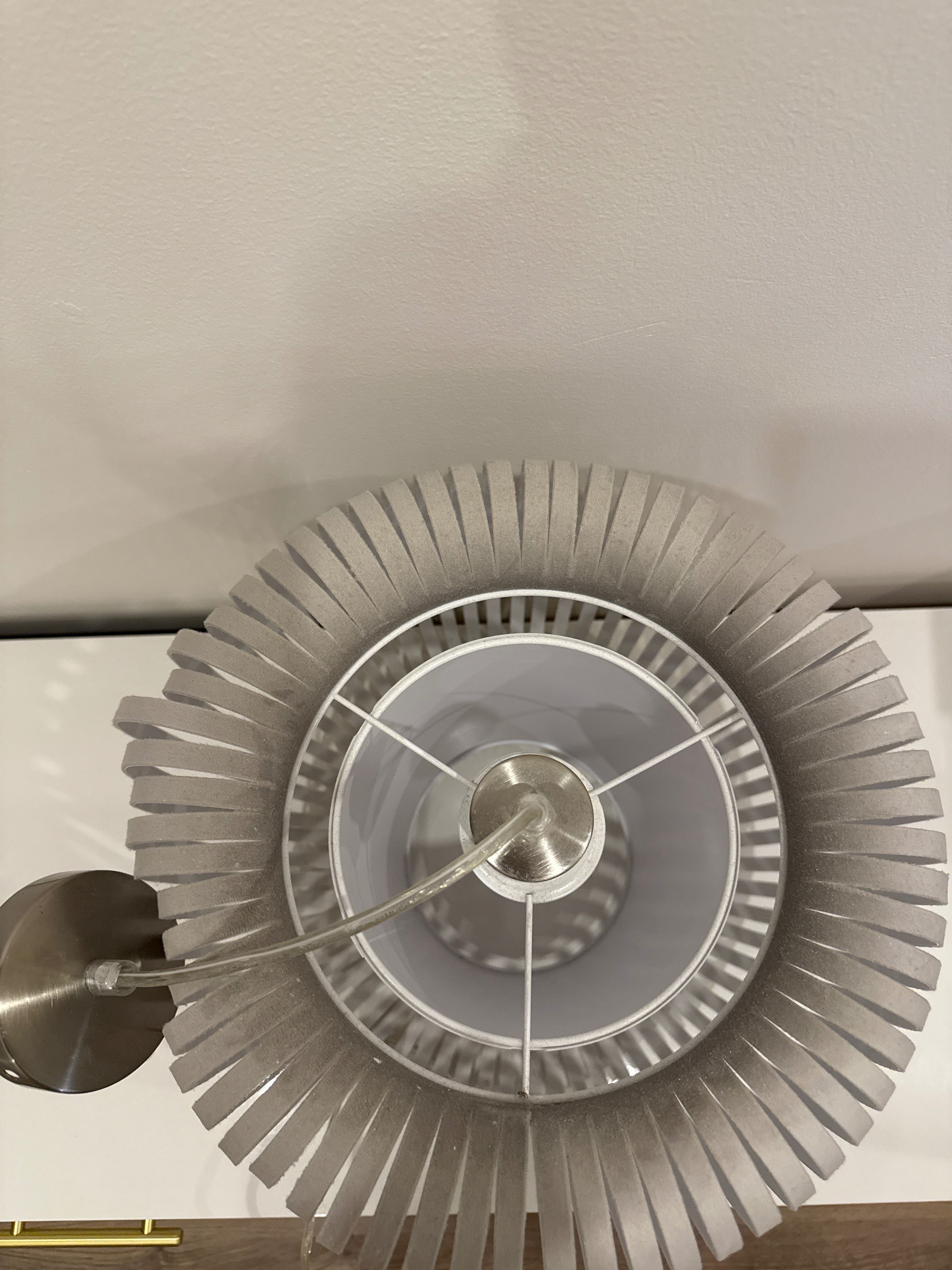 Candeeiro de teto suspenso 1 luz veludo cinza