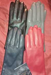 Nowe skórzane rękawiczki damskie Wittchen czarne szare czerwone granat
