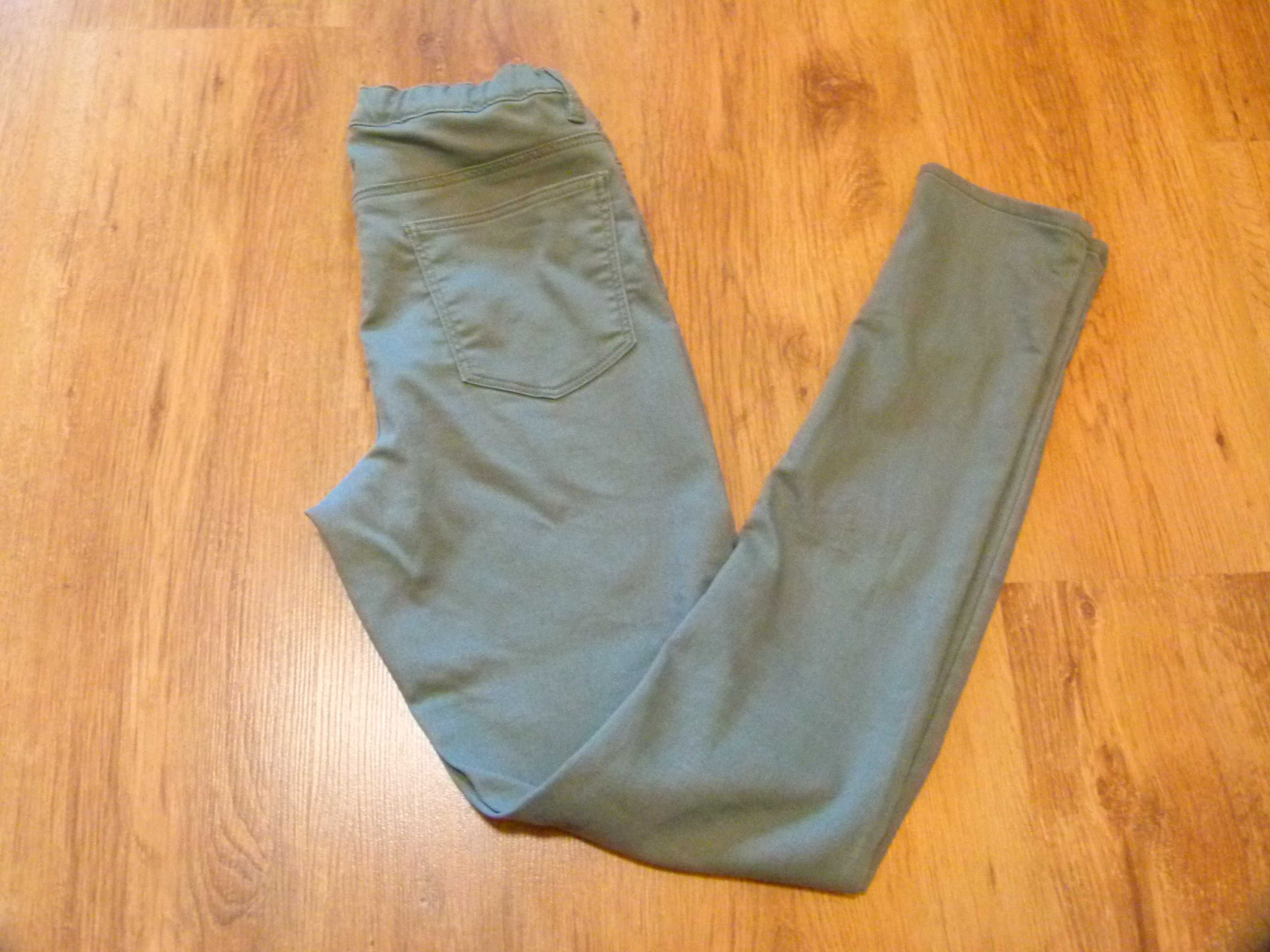 rozm 148 H&M spodnie jeans jegginsy szare