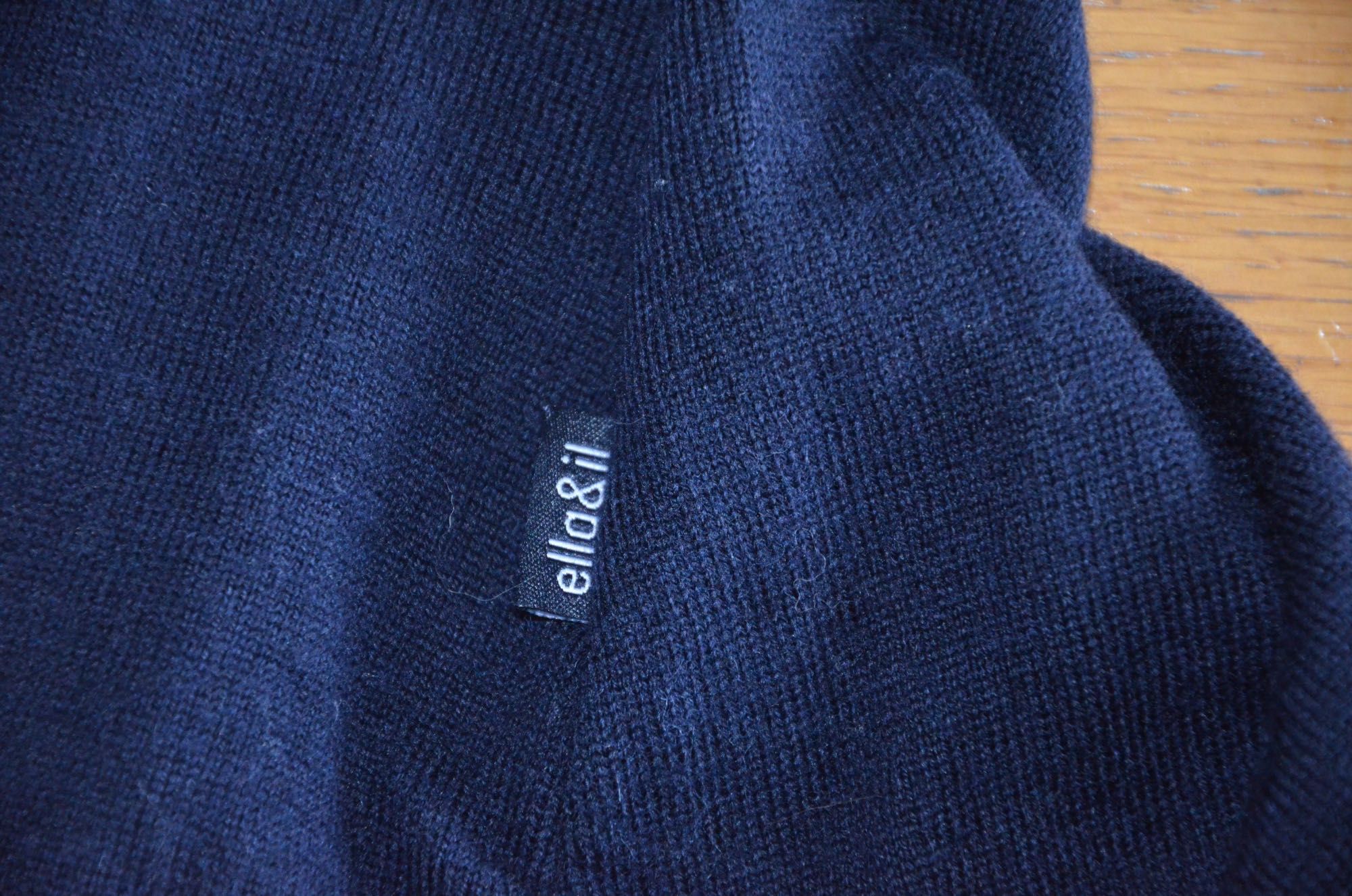 100% merino wool sweter damski granat ella&il r. M