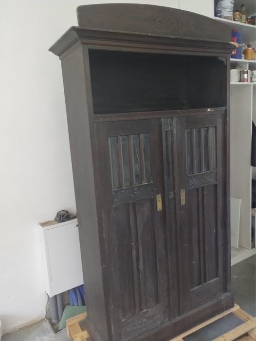 Biblioteka debowa antyczna stara