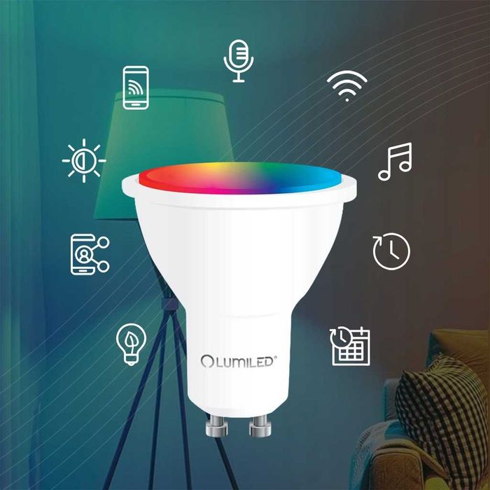 5 szt. żarówka LED GU10 5W RGB CCT +biały WIFI Tuya Smart