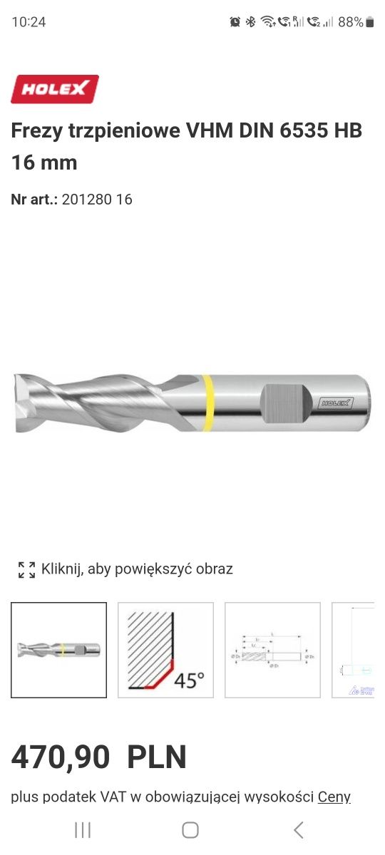 Frezy z węglika spiekanego marki HOLEX