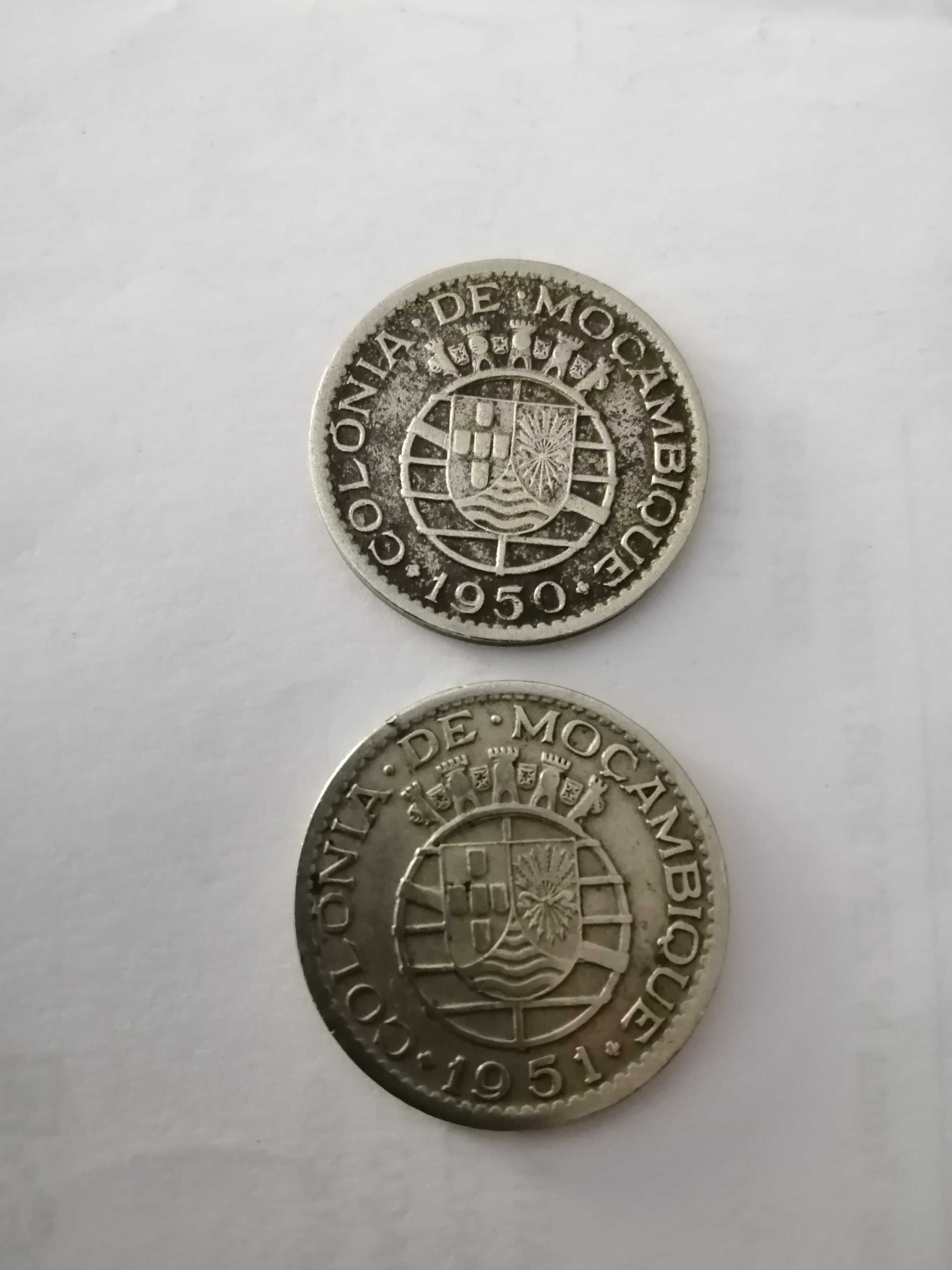 Moedas. Moçambique 1 escudo 1936, 1945, 1950, 1951