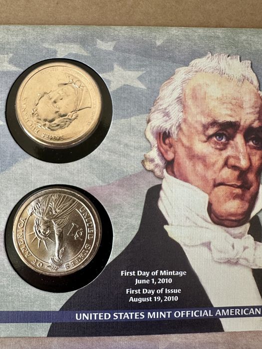 Набор монет + конвертов с монетами Американские призеденты США Proof