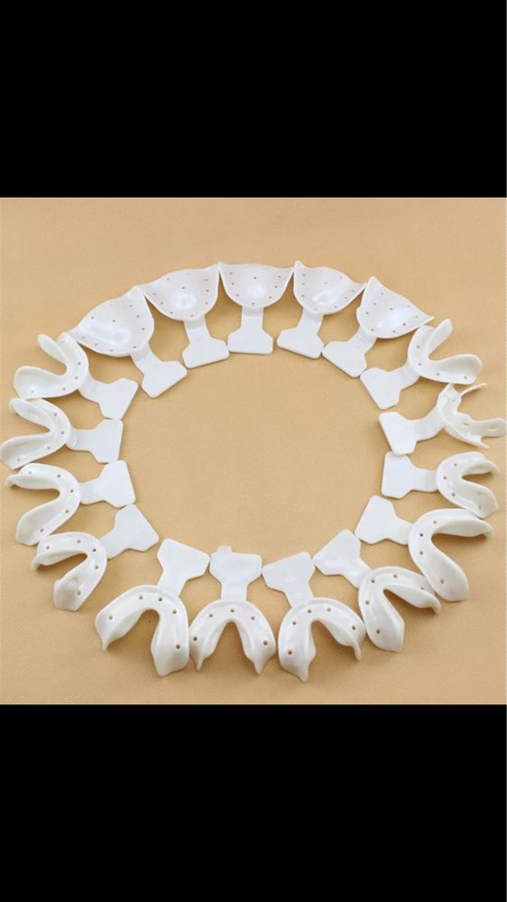 14 x Moldeiras dentista moldagem dentária bandejas plástico - Novo