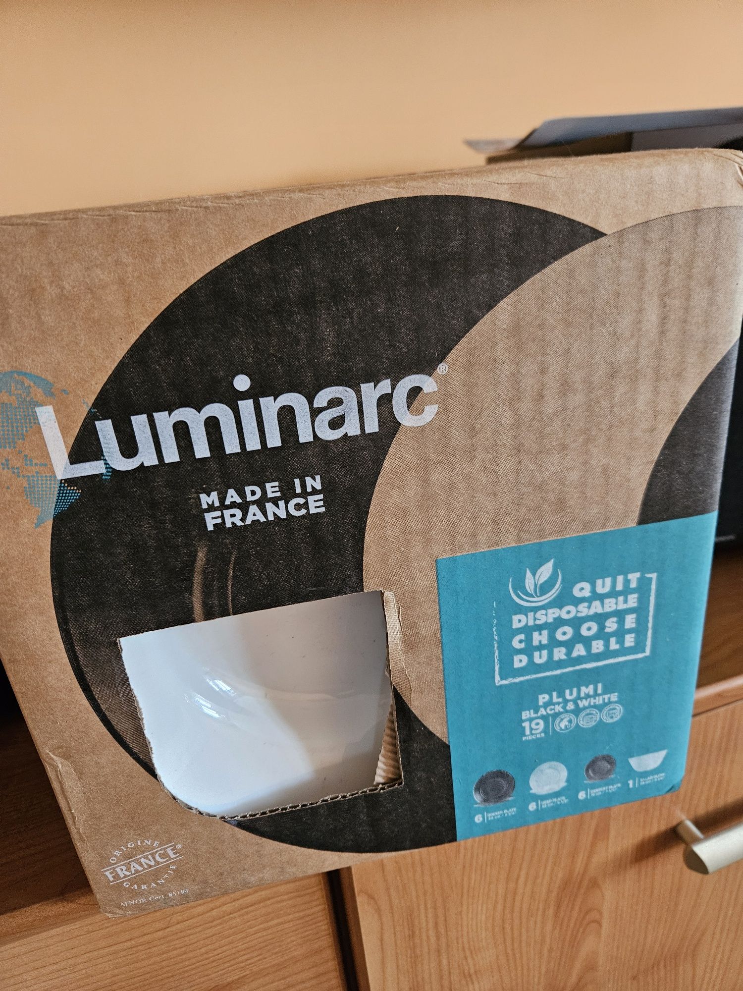 Luminarc 19 elementów, zestaw obiadowy