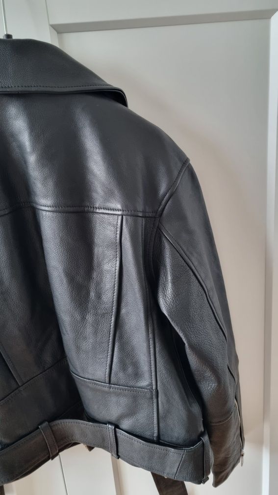 Skórzana kurtka biker H&M Premium XS