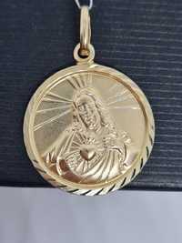 Złoty medalik Jezus Chrystus próba 585 14k