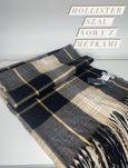 Hollister Szal Oversized Czarno Beżowy Nowy z Metkami