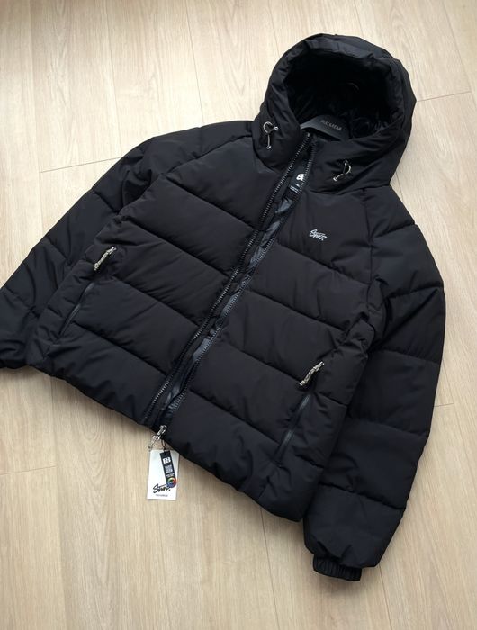 Куртка Pull&Bear Puffer Jacket Оригінал Зимова Мужская Черная Пуховик