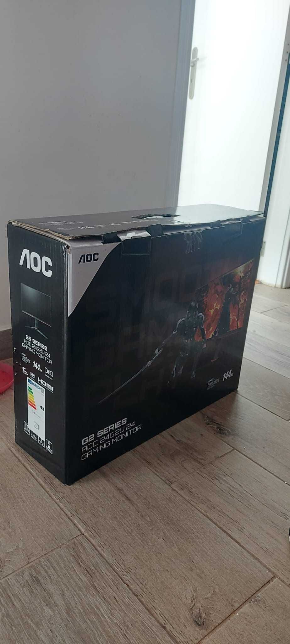 Monitor AOC 24G2U 24" – Venda para peças (ecrã partido)