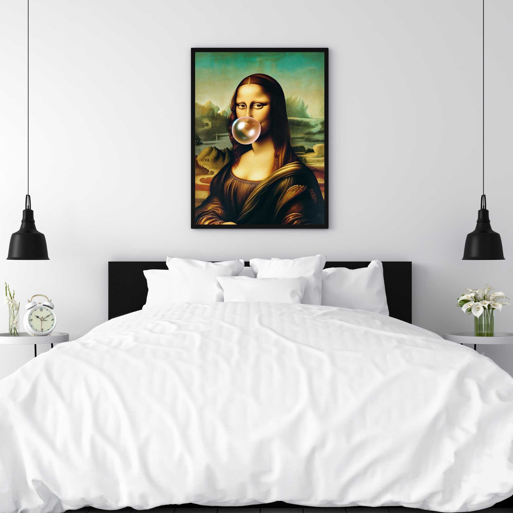 Plakat Mona Lisa z gumą do salonu - 30x40cm