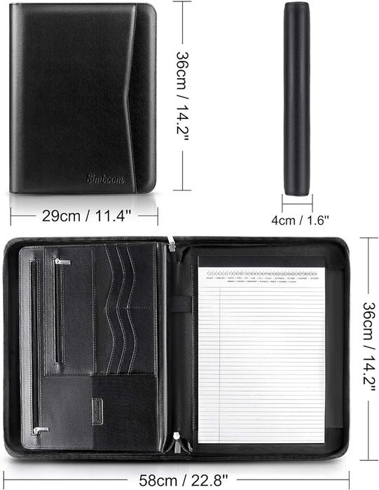 Wielofunkcyjna teczka biznesowa z zamkiem błyskawicznym marki SIMBOOM