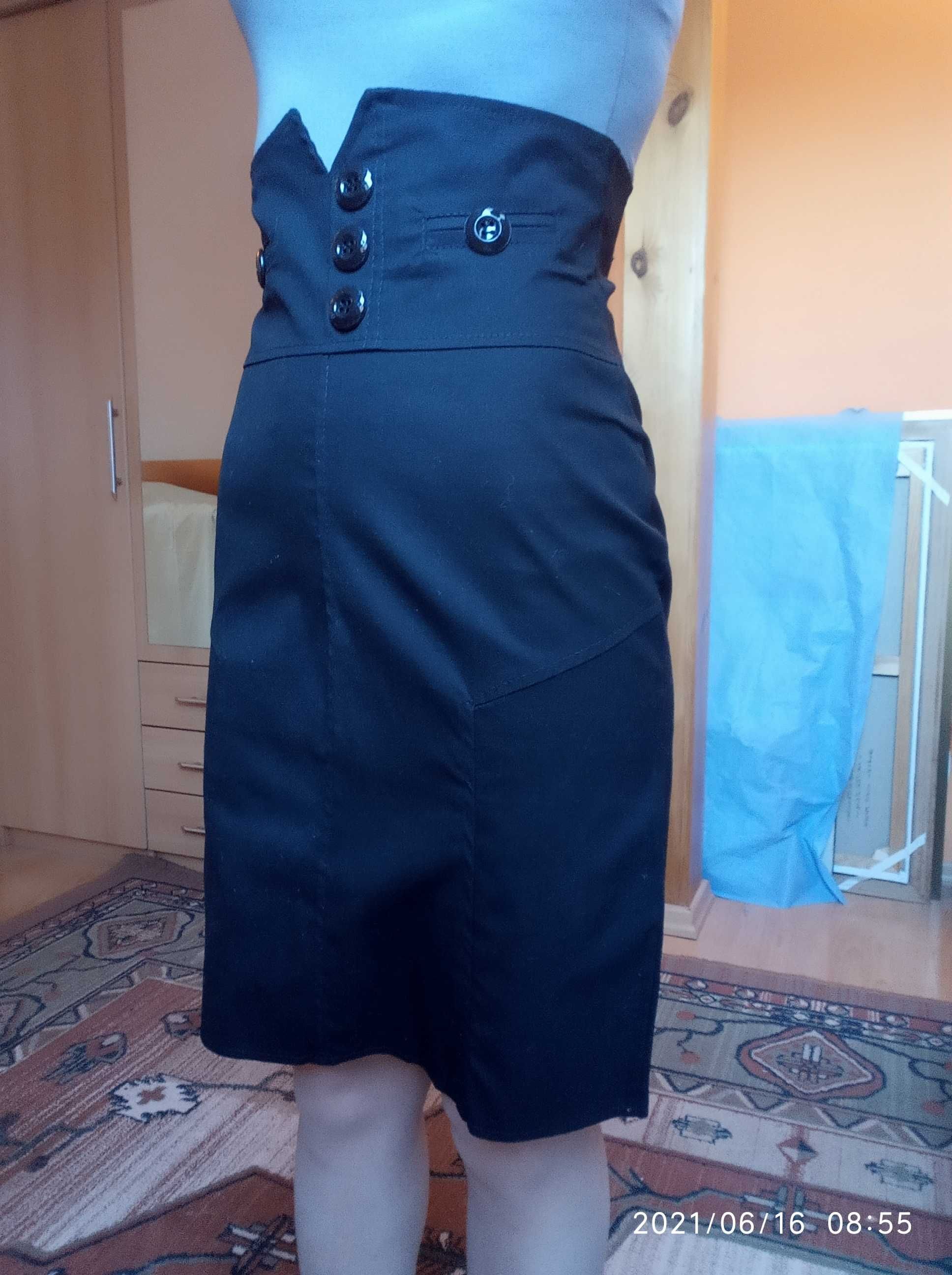 ołówkowa czarna spódnica wysoki stan pin up retro vintage rozm. SX 34