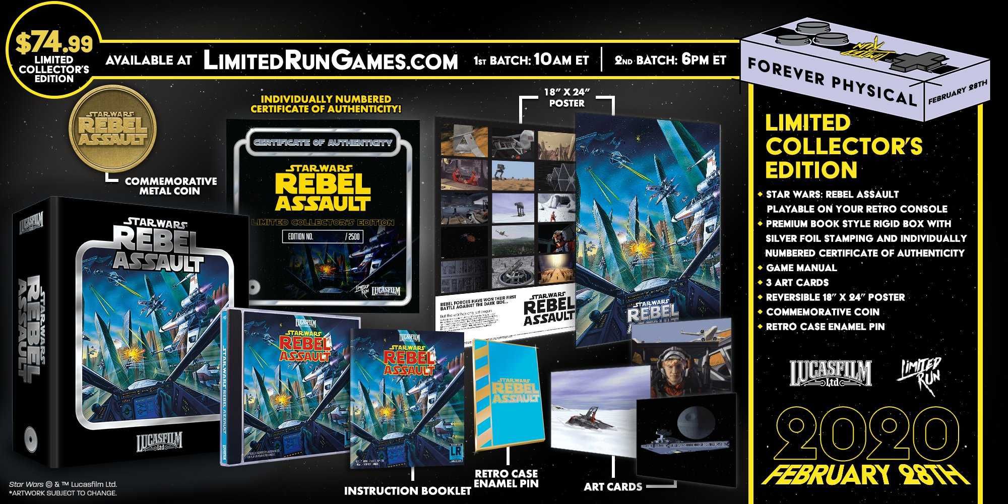 Jogo Star Wars Rebel Assault SEGA CD - Limited Run Games - NOVO