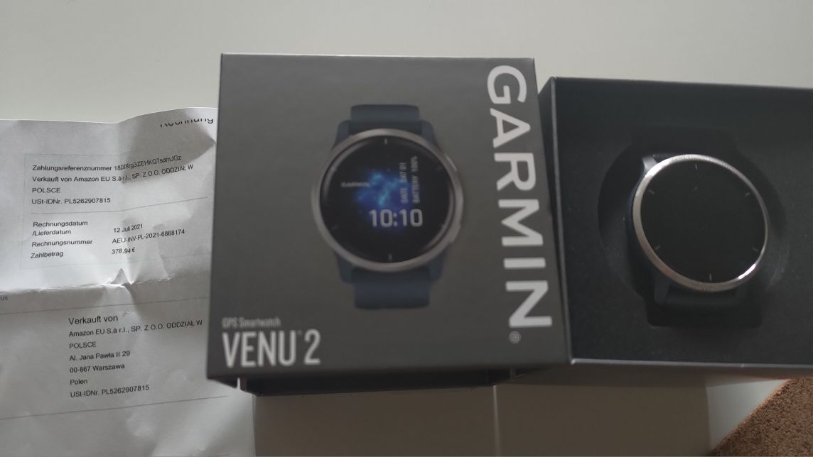 Opaska Smartwatch Garmin Venu 2 niebieski srebrny