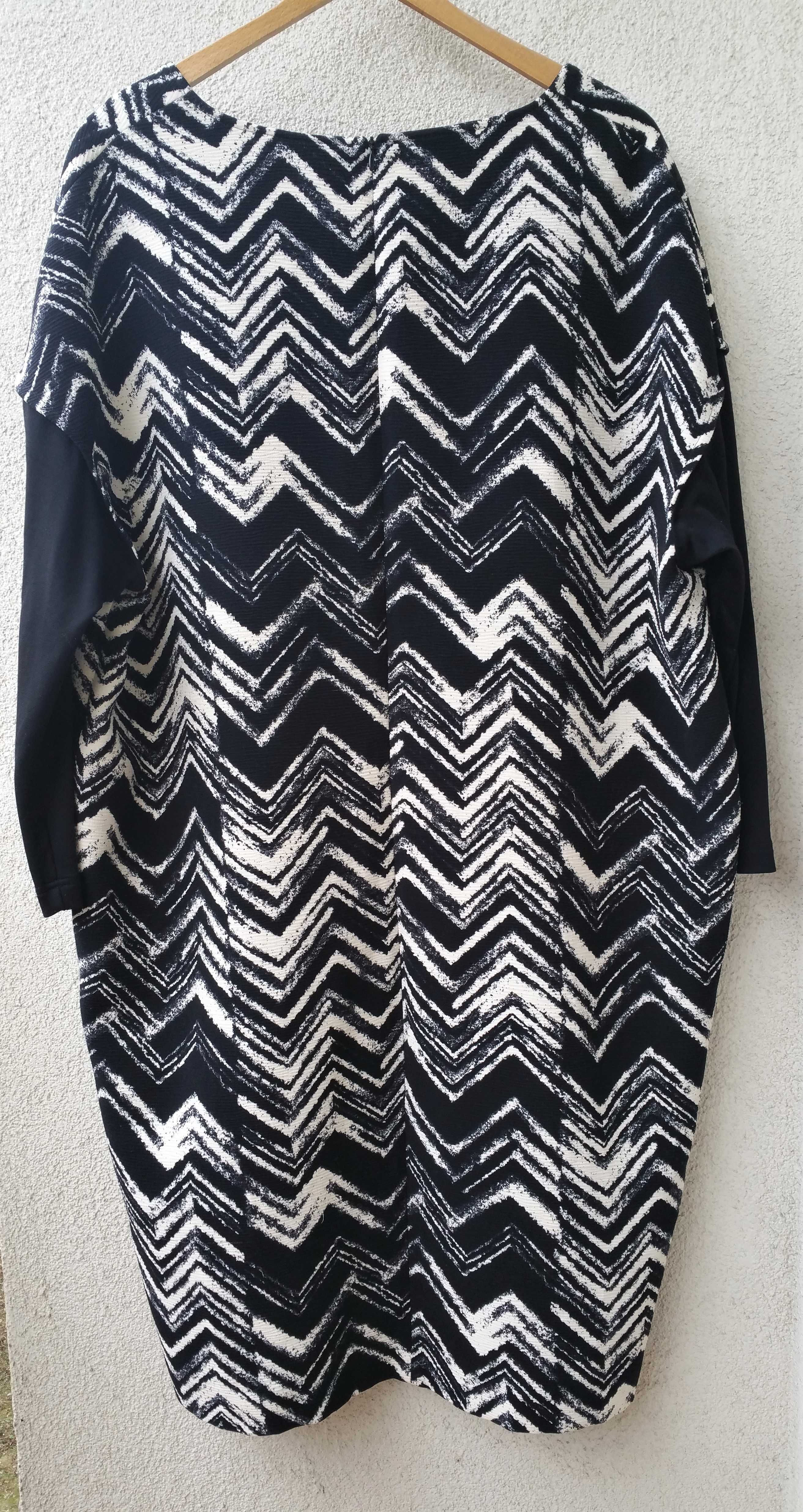 4XL/48 Caterine Leman Sukienka Streczowa Wąski Rękaw
