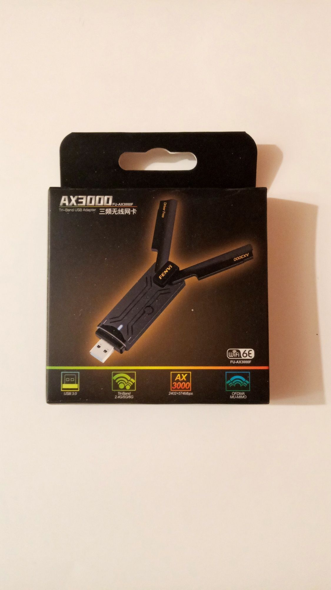 Трёхдиапазонный usb 3.0 адаптер WIFI6e Fenvi AX3000