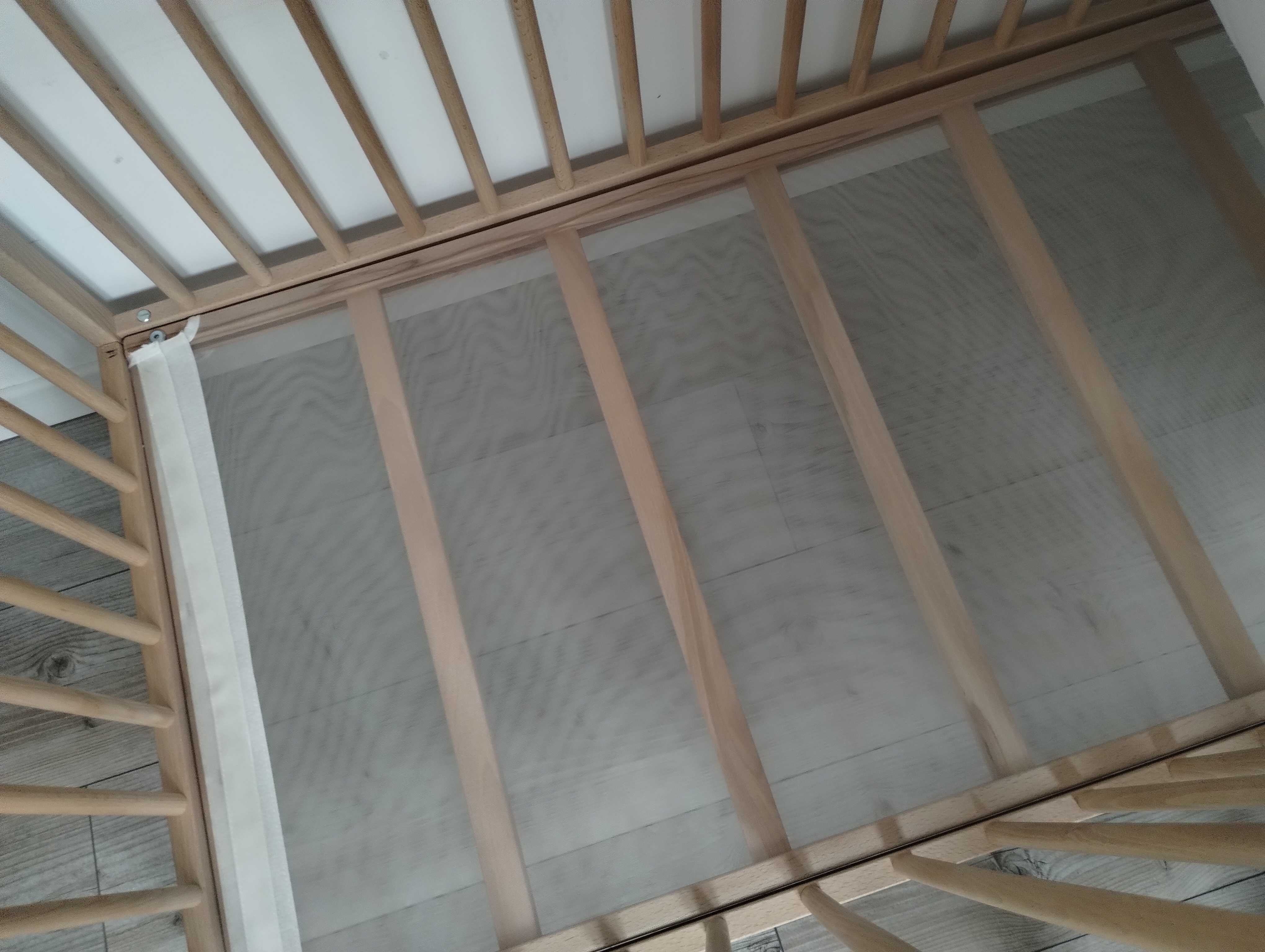 Łóżeczko dziecięce niemowlęce drewniane Ikea bukowe drewnia
