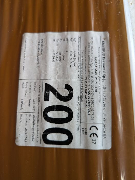 Styropian KRASBUD FASADA MAX EPS 70 Λλ 038 200mm / 20cm (15 paczek)