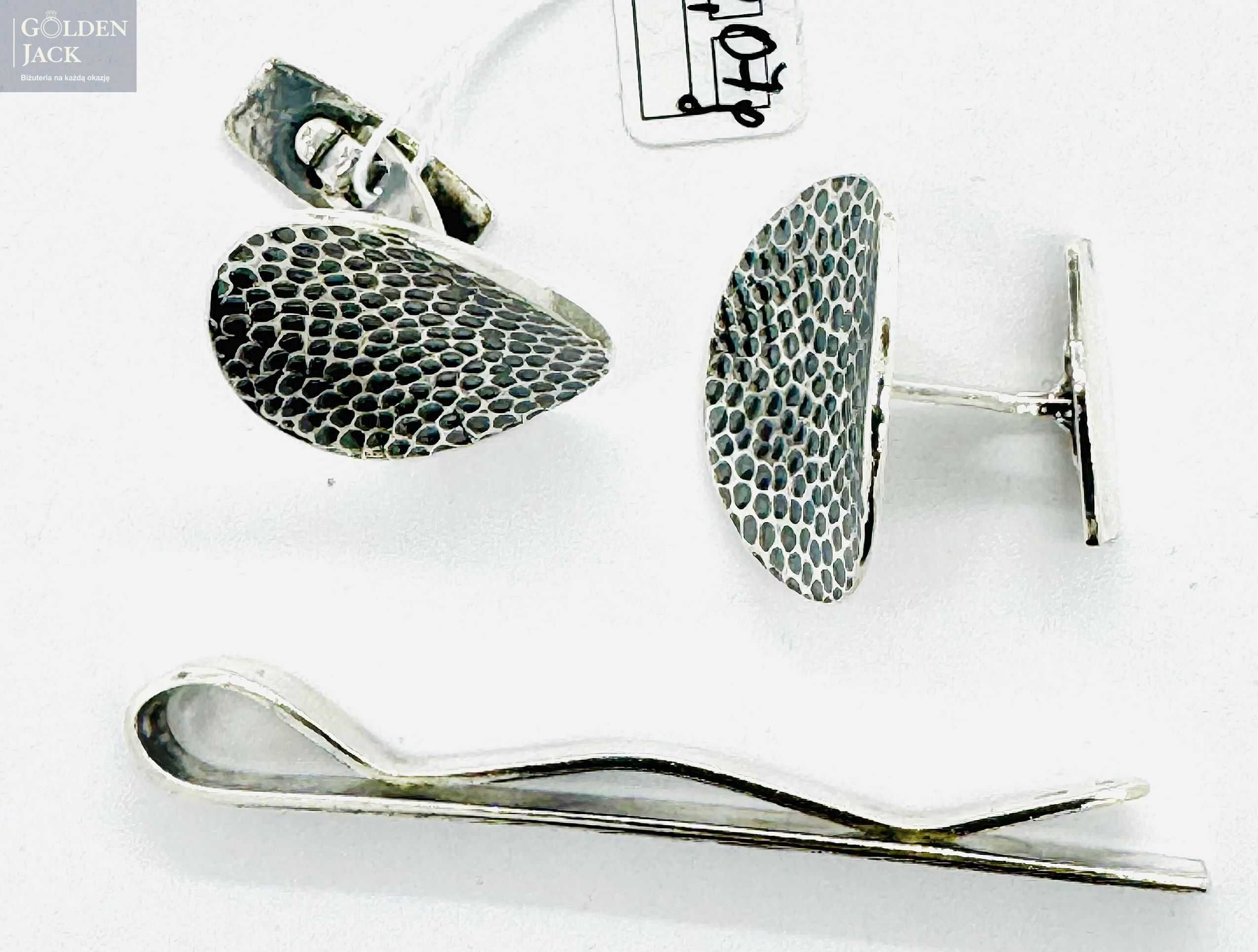Srebrne spinki do koszuli krawata mankietów srebro p 925 waga 20,07 g