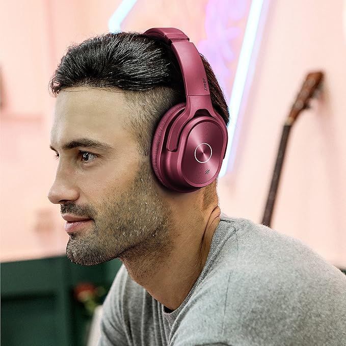 Zihnic Pn9 Słuchawki Bluetooth Anc Hi-Fi 40H Mikrofon Czerwone