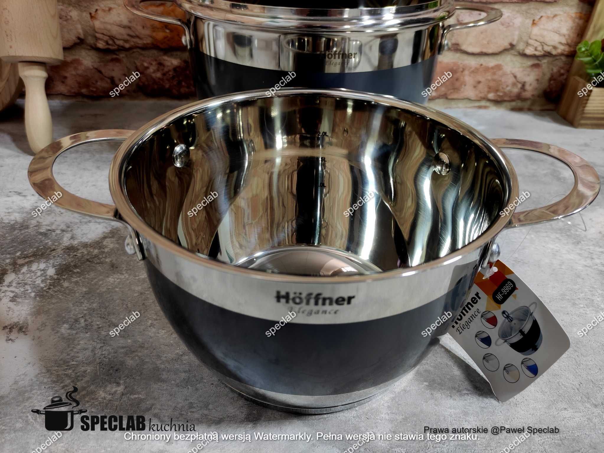 Komplet garnków HOFFNER HF-9969 GRAY. Gaz, indukcja, halogen