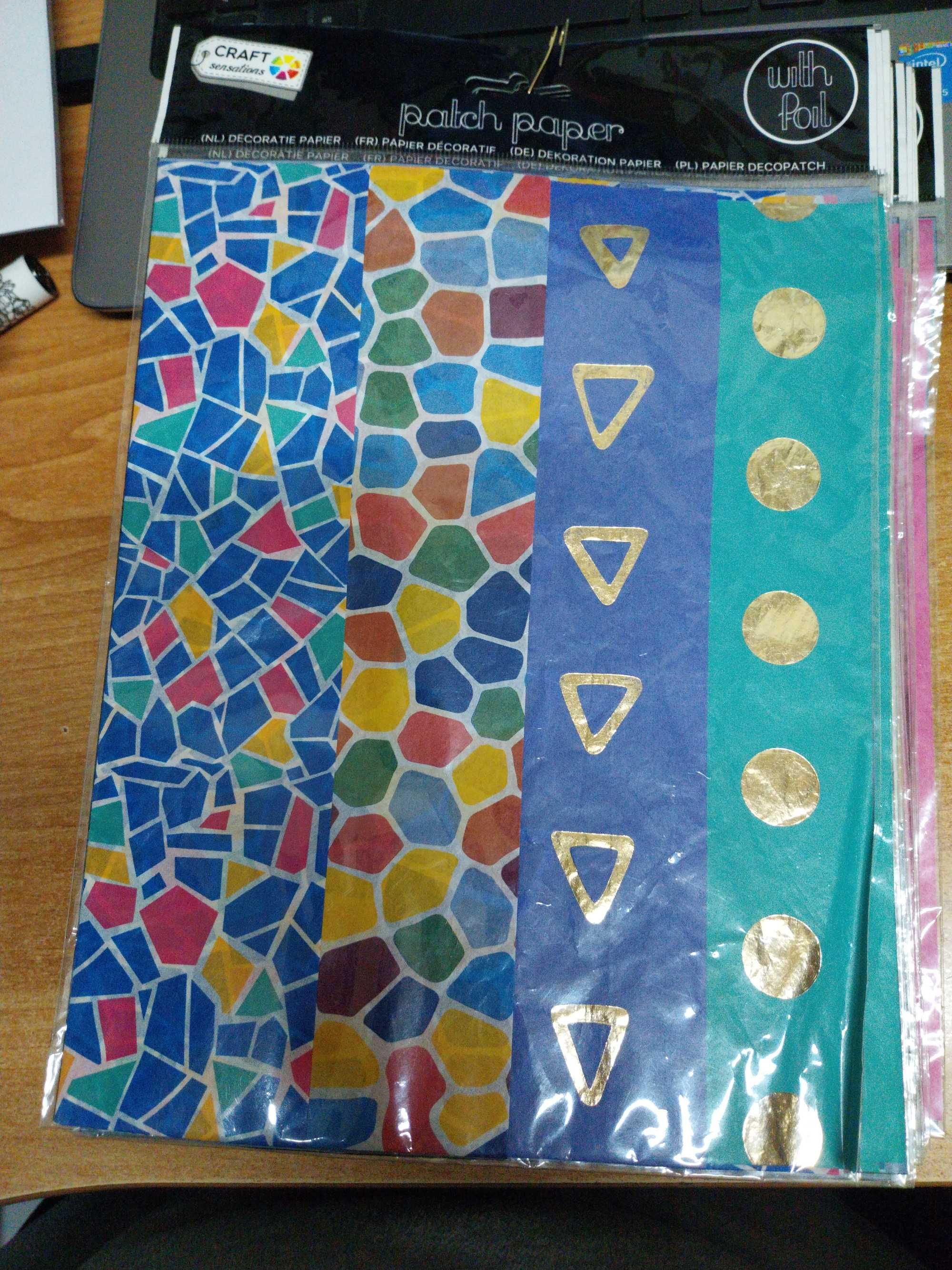 zestaw papierów dekoracyjnych do przesyłek/paczek/prezentów/decoupage
