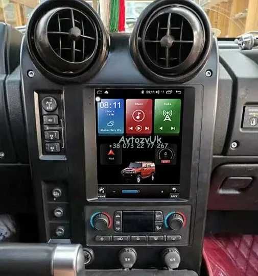 Магнитола H2 Hummer H3 Хаммер Н2 Н3 2 дин Навигация CarPly Android 14
