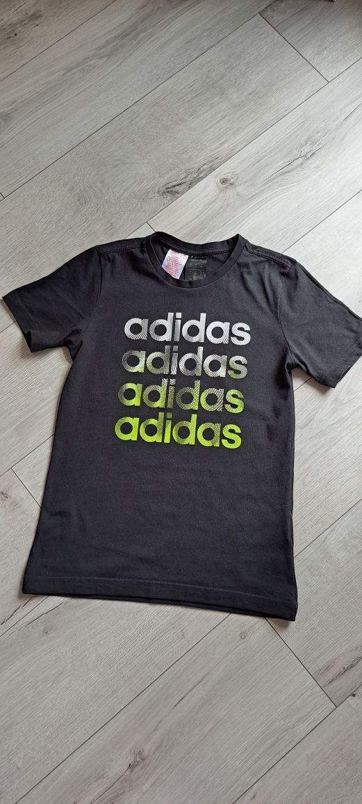Adidas bluzka koszulka sportowa T Shirt 152cm czarna black