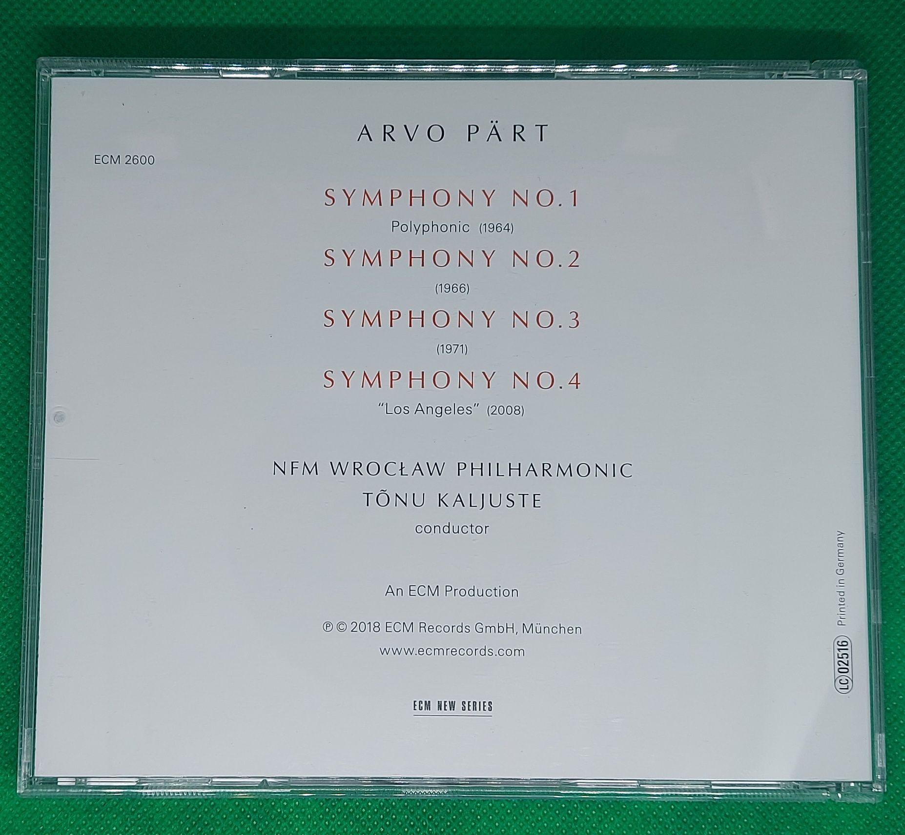 Arvo Part The Symphonies NMF Philharmonic Tonu Kaljuste 2018 ECM