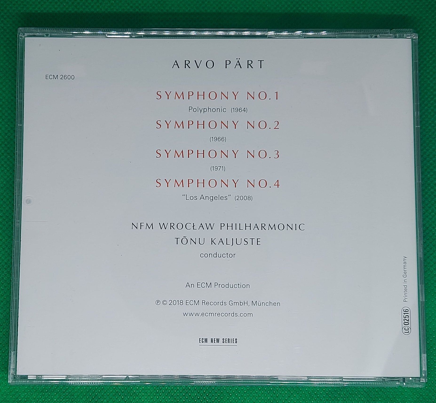 Arvo Part The Symphonies NMF Philharmonic Tonu Kaljuste 2018 ECM