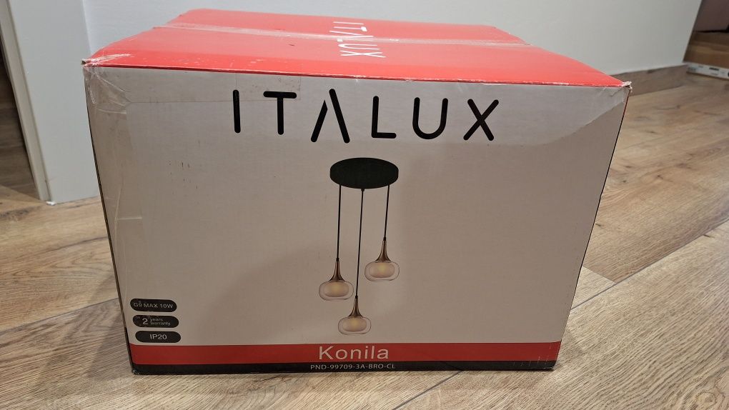 Lampa wiszaca Italux Konilla 3 punktowa G9 mosiadz
