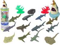 Zestaw Zwierzęta Morskie Rekiny Figurki 12szt. Akcesoria W Tubie