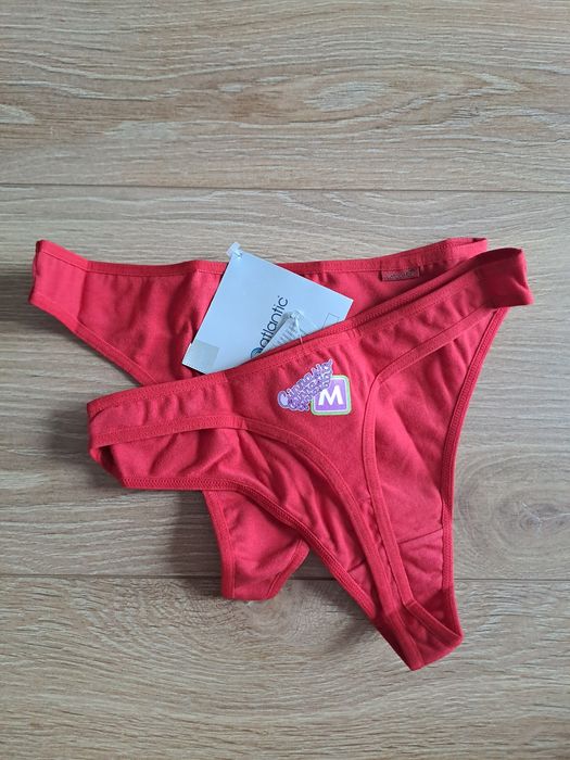 Stringi dziewczęce Atlantic, rozmiar S, 2PACK, kolor czerwony