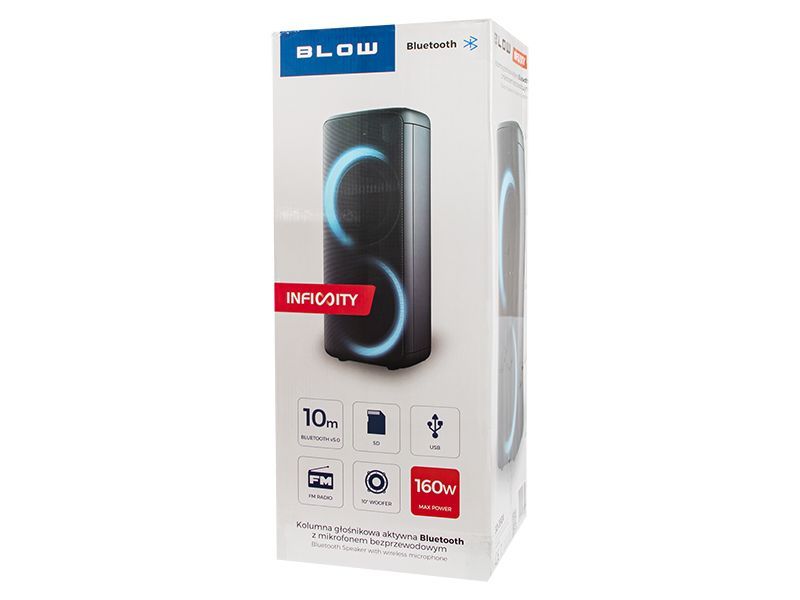 Duży głośnik Bluetooth BLOW Infinity LED FM USB SD mikrofon karaoke