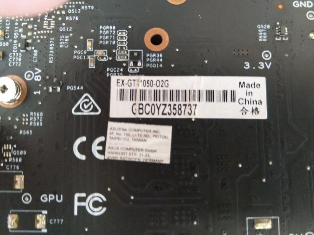 Gráfica ASUS GTX 1050 O2GB com Problemas .