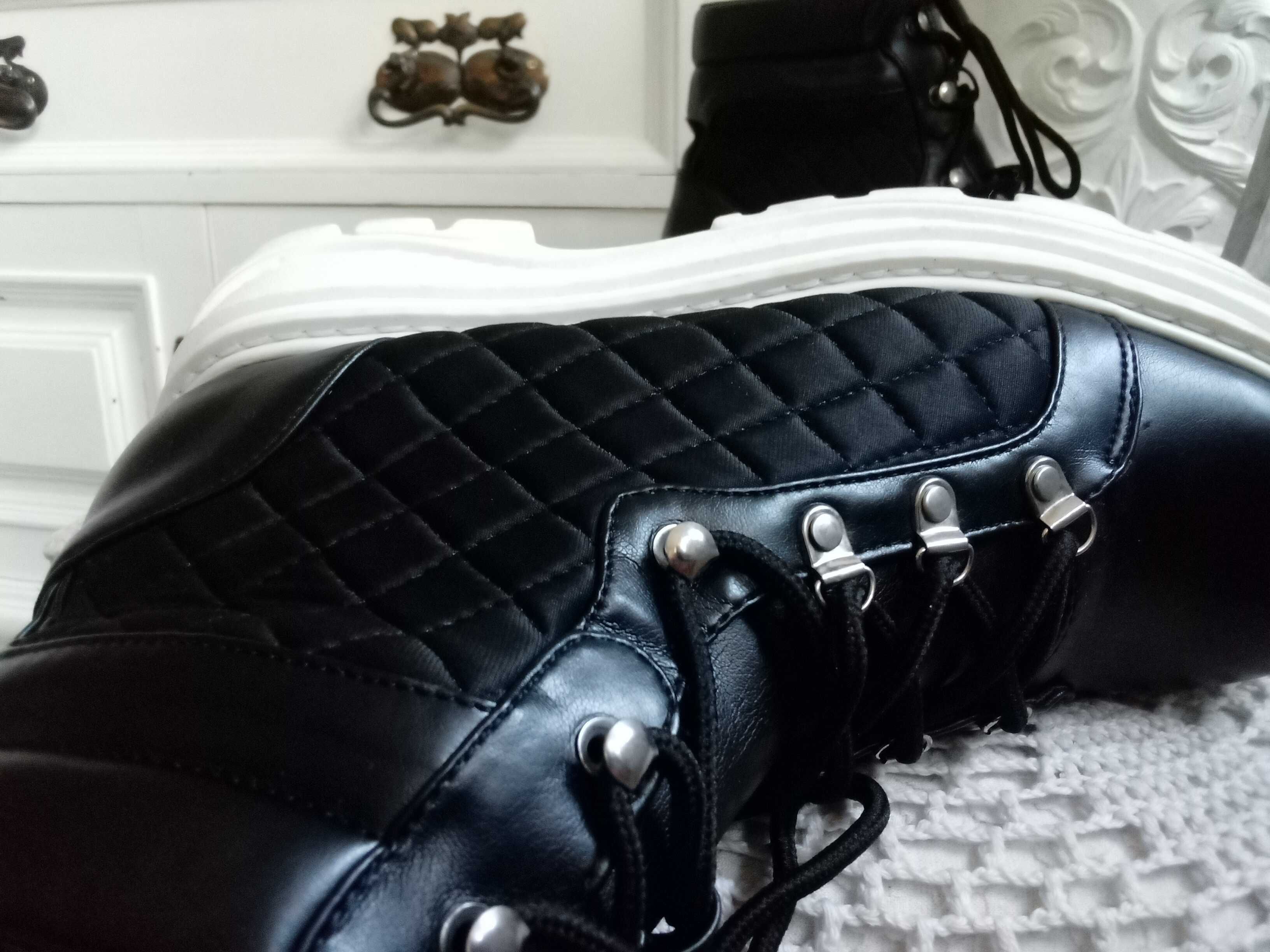 NOWE botki trzewiki damskie 38 buty sneakersy trapery zimowe ocieplane