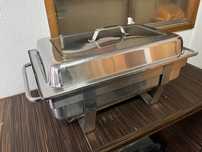 Rechaud Banho Maria em inox covete com 53cm x 32.5 x 13cm altura